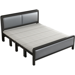 莱美汇折叠床家用双人床成人午休床出租屋简易床学生宿舍铁床小床单人床 【升级加固款】0.9米宽磨砂黑