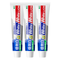 狮王(Lion)WhiteWhite倍效白牙膏极地薄荷120g*3亮白美白去口臭护龈去黄去渍
