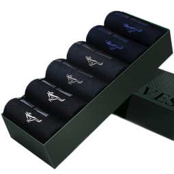 七匹狼袜子男纯棉秋冬季休闲长袜吸汗透气商务袜时尚短袜 纯棉偏厚款中筒袜 5双