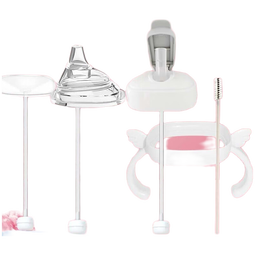 优爱心(YOUAIXIN)适合方形赫跟奶瓶配件 奶瓶鸭嘴奶嘴重力球配件 手柄鸭嘴吸嘴粗管白色多件