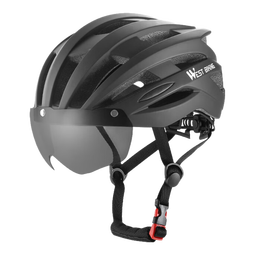 西骑者(WestBiking)自行车骑行头盔带磁吸变色风镜日夜两用公路山地车通勤安全帽 黑白渐变【灰色风镜】防紫外线