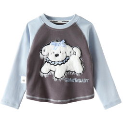 可英原创女童长袖t恤2025秋季新女孩圆领卡通上衣女宝撞色插肩秀t恤衫