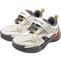 基诺浦婴儿学步鞋 25秋儿童软底宝宝机能鞋 男女童鞋GW1787 羽毛白_月光灰_深灰 21 130mm 适合脚长130-135mm