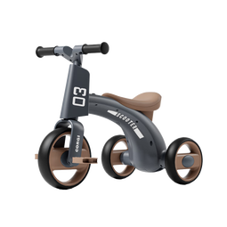 贝趣儿童三轮车自行车1-3-6岁脚踏车宝宝平衡车婴儿幼儿2岁小孩童车 摩卡灰【灯光音乐+防侧翻】 滑步滑行车生日六一儿童节礼物