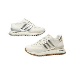 百丽周雨彤同款小金甘2025新复古女商场休闲鞋A8D1DCM5 米色/银色 36