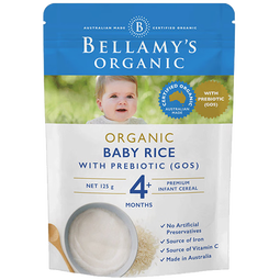 贝拉米（Bellamy's）米粉 有机高铁米粉婴儿5个月澳洲进口米糊辅食COS营养细腻易消化 原味4月+ 125g*1袋