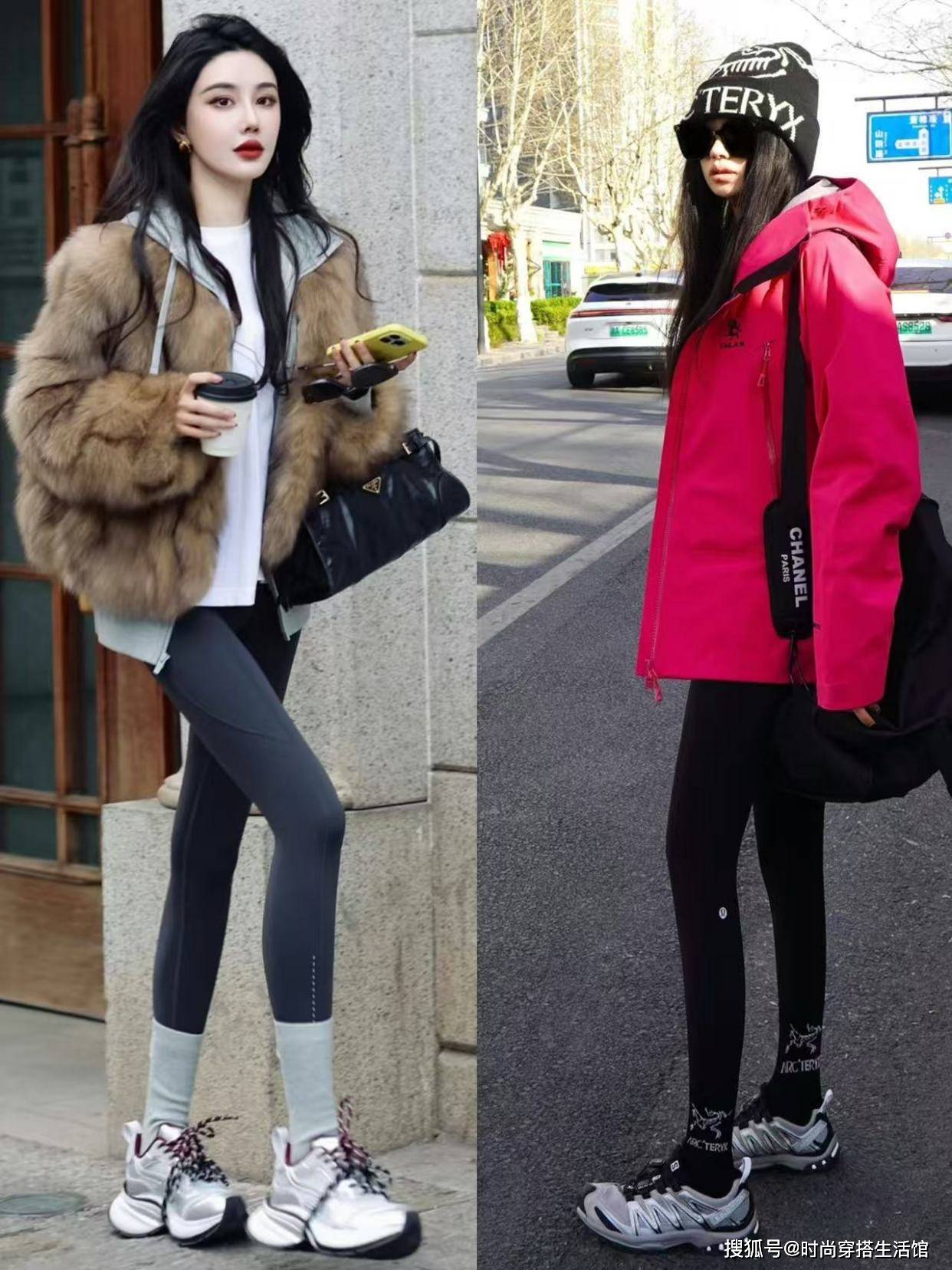 中年女人穿运动鞋时，尽量不要配大衣、羽绒服，换成这些会更时尚