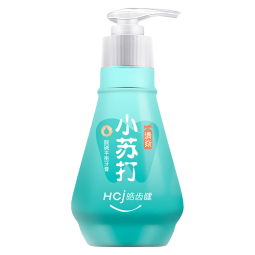 皓齿健(Hosjam)小苏打亮白按压式牙膏青少年成人含氟防蛀平衡酸碱植物植萃220g