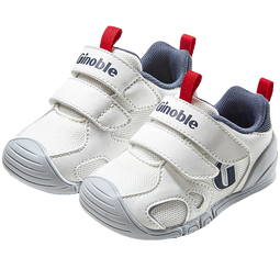 基诺浦婴儿步前鞋 2025秋季软底宝宝地板鞋 男女儿童学步鞋GB2491 白色_夜影蓝 18 110mm 适合脚长106-115mm