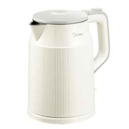 美的(Midea)烧水壶电热水壶大容量 家用水壶烧水304不锈钢 双层防烫智能防干烧多重防护无缝内胆 1.5L 暖壶圆墩墩