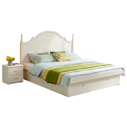 全友家居 美式板式床婚床1.8米x2米高箱储物收纳床现代主卧室双人大床