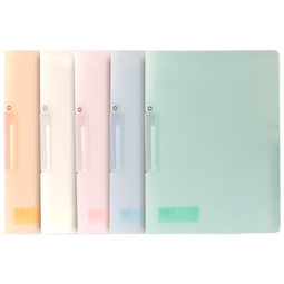 舒星A4/5个彩色试卷夹A4文件夹旋转试卷收纳夹整理夹透明拉杆夹活页资料夹卷子夹收纳册神器