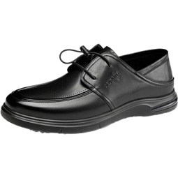 奥康（Aokang）官方男鞋 2024春季新款商务休闲软底舒适一脚蹬松紧带皮鞋男 黑色 38