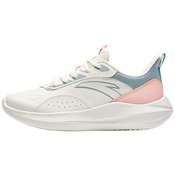 安踏女鞋2025秋冬季新款运动鞋女轻便跑步鞋防滑软底皮面防水休闲鞋子 【皮面防水耐脏推荐】白/樱花粉-10 35.5 (220mm)5