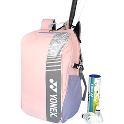 YONEX尤尼克斯羽毛球包女款多功能防泼水运动双肩背包 BA52512CR粉色