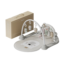 贝易婴儿玩具健身架脚踏琴新生儿见面礼宝宝生日玩具礼物礼盒 启蒙家云母灰电池款