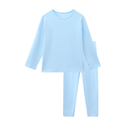 丽婴房【远红外发热】儿童吸湿发热内衣套装男女童厚保暖秋衣裤套装秋冬 海盐蓝（圆领） 80 cm