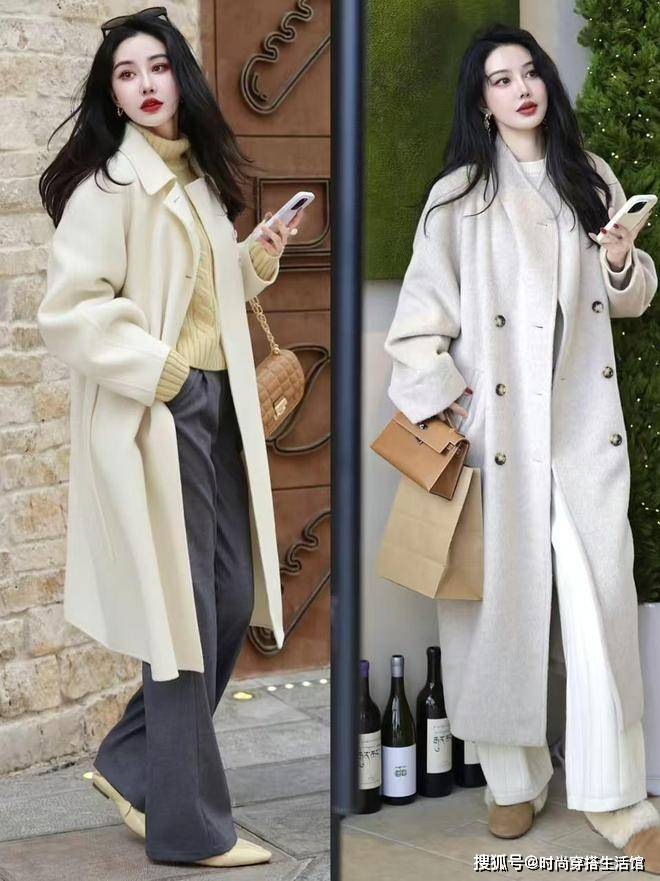 最近火了一种新穿法：“大衣+阔腿裤”，时髦又显瘦，回头率超高