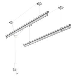 金贵夫人双杆晾衣架手摇式阳台升降晾衣杆家用晒衣架晒被子手动室内凉衣架 【高硬度碳钢】圆杆冰川银2.4米