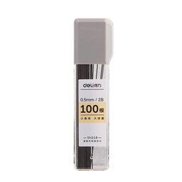 得力（deli）活动铅芯100根大容量超值装自动铅笔替芯学生文具铅芯0.5-90mm 2B 100根/盒SH218