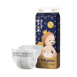 babycare皇室狮子王国弱酸纸尿裤箱装XL36片*4包(12-17kg)尿不湿亲肤透气
