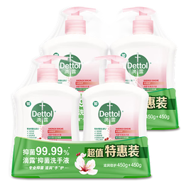 滴露健康抑菌洗手液 滋润倍护 儿童成人家庭洗护手抑菌清洁通用特惠装 【店长推荐爆款】450g*4瓶