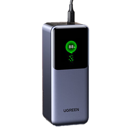 绿联[3C认证]能量湃Pro笔记本充电宝200W快充25000毫安时大容量PD130W移动电源适用苹果17华为电脑手机 深空灰【130w大功率/20000mAh