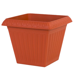 爱丽思（IRIS）花盆方形浮雕iris树脂花盆阳台种花种菜两用塑料深型花盆爱丽丝 380陶茶色【约26.5L】