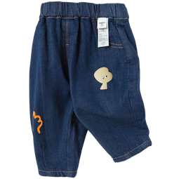 巴拉巴拉宝宝裤子男童长裤加绒裤冬装牛仔休闲裤保暖时尚洋气潮酷 白蓝色调00418 73 cm