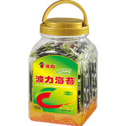波力海苔片 休闲零食 即食紫菜 原味罐装儿童拌饭150g 约150小包