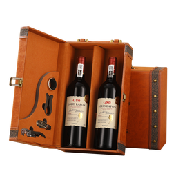 路易拉菲（LOUIS LAFON）法国进口红酒礼盒梅洛14度干红葡萄酒750ml*2瓶原酒双支送礼装