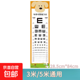 对数测视力表儿童家用幼儿园视力测试表挂画测眼睛检测表身高贴纸 趴趴熊视力表（3米/5米通用） 1张