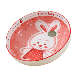 超大号9英寸酸菜鱼盆家用陶瓷釉下彩餐具大汤碗和面盆冒菜碗 草莓兔汤盆大号9英寸 1头