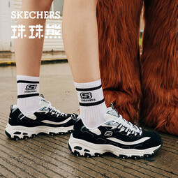斯凯奇（Skechers）珠珠熊女鞋夏秋季厚底增高老爹鞋软底百搭熊猫鞋休闲鞋运动鞋
