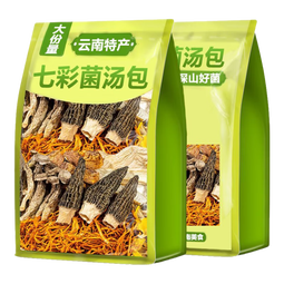 云南七彩菌汤包羊肚菌茶树菇鹿茸菇虫草花菌菇汤包炖煲汤营养美味 云南七彩菌汤包50g*2袋