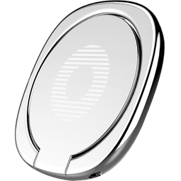 倍思 手机指环扣 手机支架金属桌面 直播超薄环扣支撑后背懒人手机扣360度旋转 银