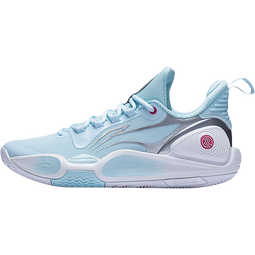 李宁闪击9丨男鞋篮球鞋男新款低帮耐磨轻便实战场地鞋 水蓝色/银色-6 40