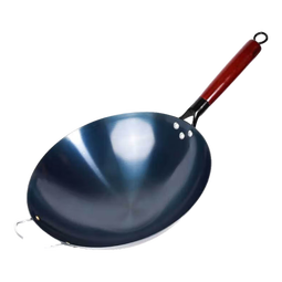 传统铁锅熟铁铁锅同款铁锅 手工铁锅炒锅家用不粘锅炒菜锅实木柄 【已开锅无盖】3-4人有耳 34cm