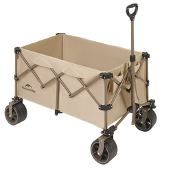 挪客Naturehike露营车四向聚拢收纳户外露营野营折叠推车摆摊车快递车 烟灰/Mini 140L