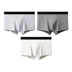 古今（GUJIN）纯棉男士内裤中腰平角裤抑菌裆大码四角短裤3条装 银灰-浅灰-中灰 3条 L (170)