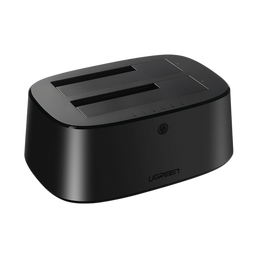 绿联 移动硬盘盒底座2.5/3.5英寸 适用台式机笔记本SATA串口SSD固态机械外置硬盘盒子拷贝机硬盘笼阵列 USB3.0【双盘-扩容48T】