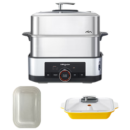 东菱（Donlim）蒸汽锅家用多功能电蒸锅 不锈钢炖锅炖蒸煮一体蒸笼大容量蒸箱中式料理锅 DL-1005 12L 双层不锈钢（标配）