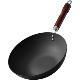 铸味无涂层炒锅极铁炒菜平底单柄电磁炉煤气灶通用高纯度精铁熟铁锅 带盖【赠锅铲】 30cm