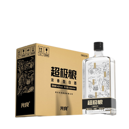 光良新升级 超极粮 浓香型 光瓶白酒 纯粮食白酒自饮周末聚会夜市 42%vol 500mL 4瓶