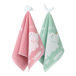 金号毛巾纯棉100%纯棉儿童毛巾擦脸巾毛巾女家用宝宝洗脸巾全棉小毛巾 【小犀牛】红色+蓝色 2条