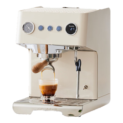 格米莱（GEMILAI）【政府补贴】半自动咖啡机意式浓缩 复合式冲煮头 双震动泵奶泡美式 G3028 米白色