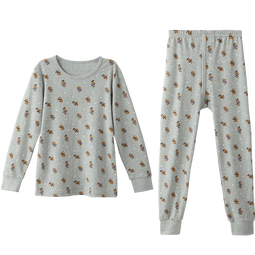 红豆（Hodo）儿童纯棉内衣套装男女童秋衣秋裤A类圆领打底棉毛衫宝宝保暖内衣 草莓粉熊-樱花红110 女孩 110