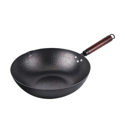 荣事达老式鱼鳞铁锅炒锅手工锻打无涂层物理不粘不生锈炒菜锅 炒锅 30cm
