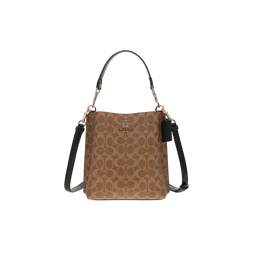 蔻驰（COACH）【品牌直供】女包MOLLIE手提斜挎水桶包 棕色CBQ33生日礼物