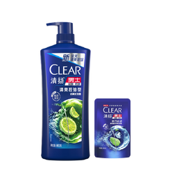清扬男士去屑洗发水 清爽控油900g+试用装200g 去屑蓬松修护洗头膏